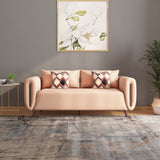 Harper 3 Seater Fabric Sofa (Peach)