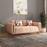 Harper 3 Seater Fabric Sofa (Peach)