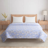 Nilkamal Floral Printed Cotton Double Bed Dohar (Blue)