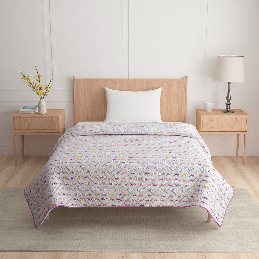 Abstract Printed Cotton Single Bed Dohar (Multicolor)