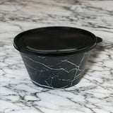 Plastic 460 ml Snack Bowl With Lid (Black)