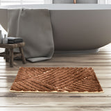 Abstract Polyester 16" x 24" Anti Skid Bath Mat (Dark Brown)