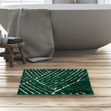 Abstract Polyester 16' x 24' Anti Skid Bath Mat (Green)