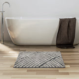 Abstract Polyester 20' x 30' Anti Skid Bath Mat (Grey)