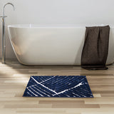 Abstract Polyester 20' x 30' Anti Skid Bath Mat (Dark Navy)