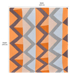 Geometric Polyester Double Bedsheet with 2 Pillow Covers (Orange & Blue)