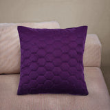 Quilted Embossed Polyester 16' X 16' Cushion Cover (Purple)