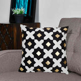 Abstract Polyester 16" x 16" Cushion Cover (Black & Gold)