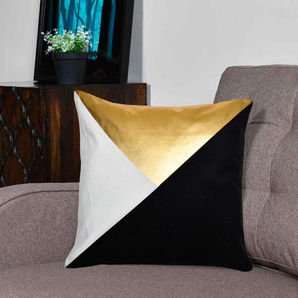 Solid Polyester 16' x 16' Cushion Cover (Black & Gold)