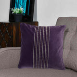 Embroidered Cotton Polyester 16' x 16' Cushion Cover (Lavender)