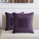 Solid Cotton Polyester 16" x 16" Cushion Covers Set of 2 (Lavender)