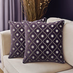 Abstract Cotton Polyester 16' x 16' Cushion Covers Set of 2 (Lavender)