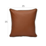 Solid Leatherette 16" x 16" Cushion Cover (Brown)