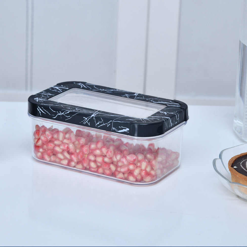 Ebony Rectangular 600 ml Canister Storage Container (Black)