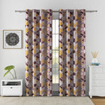 Geometric 7 Ft Polyester Door Curtains Set of 2 (Multicolor)