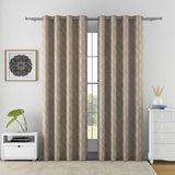 Abstract Semi Transparent 7 Ft Polyester Door Curtains Set Of 2 (Multicolor)