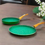 Arias by Lara Dutta Non-Stick Fry Pan With Dosa Tawa Set of 2 (Emerald)