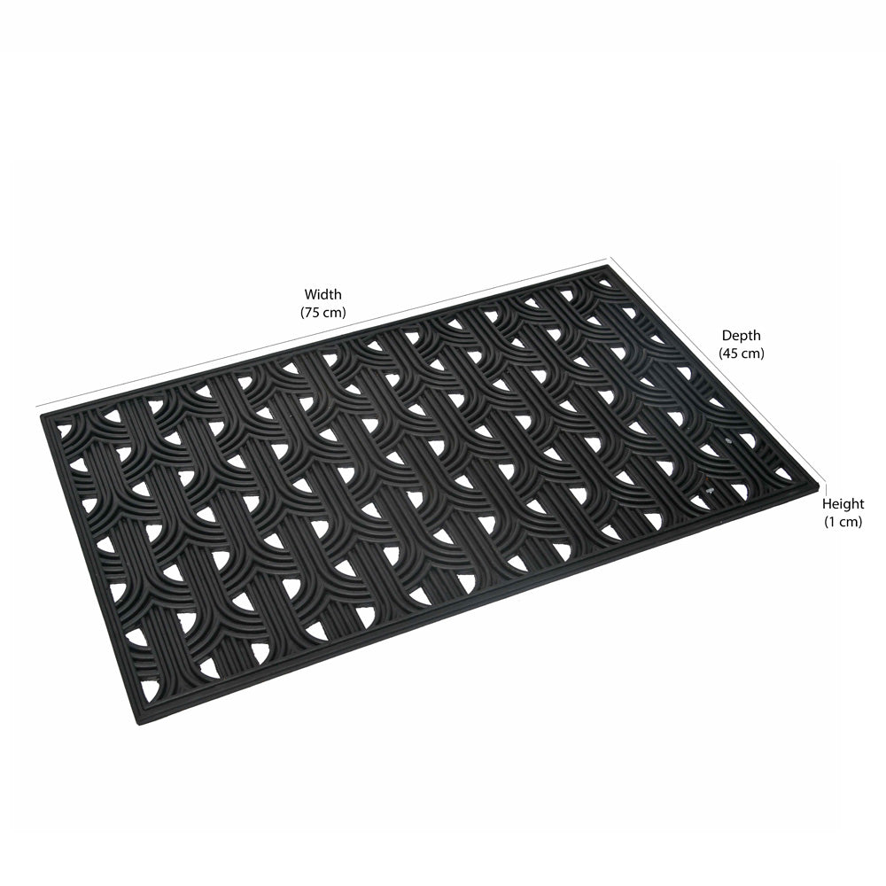 Abstract Rubber 18' x 30' Door Mat (Black)