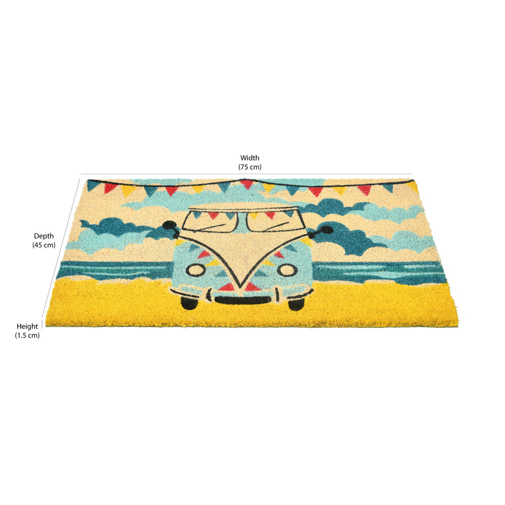 Abstract Vinyl and Coir 18' x 30' Door Mat (Multicolor)