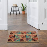 Nilkamal Geometric Vinyl and Coir 18' x 30' Door Mat (Multicolor)