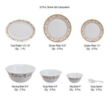 Arias by Lara Dutta Tiara Autumn Grace Dinner Set - 33 Pieces