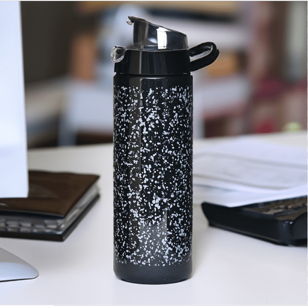 Granite Print 750 ml Sports Water Bottle (Black)