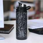 Granite Print 750 ml Sports Water Bottle (Black)