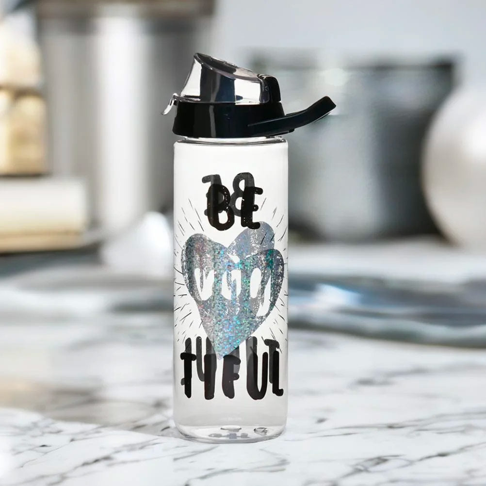 Beautiful Print 750 ml Sports Water Bottle (Black)