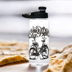 City Bike Print 1000 ml Sports Water Bottle (Black)