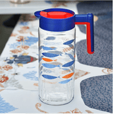 Transparent 1460 ml Glass Water Jug (Blue)