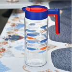 Transparent 1460 ml Glass Water Jug (Blue)