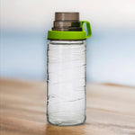 Transparent 1540 ml Tall Canister With Measure Cup Lid (Green)