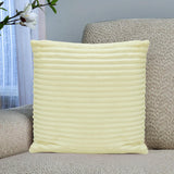 Fluted Flannel Polyester 16" x 16" Filled Cushion (Cream)