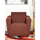 1 Seater Knit Sofa Cover (Brown)