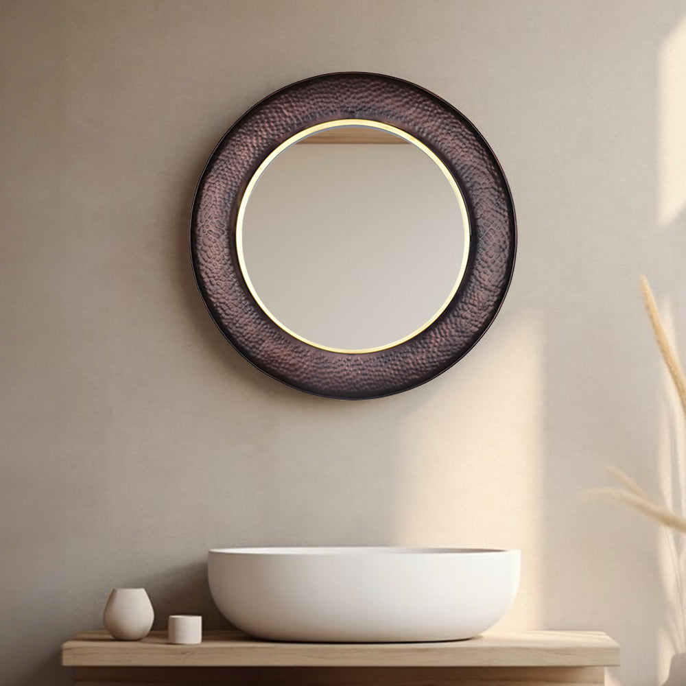 Nilkamal Round Shaped Decorative Wall Mirror Large Copper