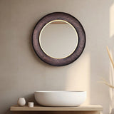 Round Shaped Decorative Wall Mirror (Large, Copper)