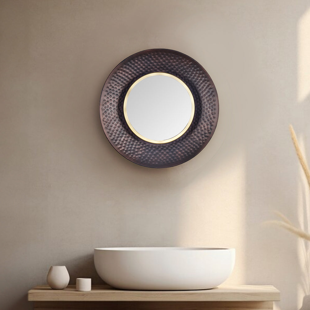 Nilkamal Round Shaped Decorative Wall Mirror Small Copper