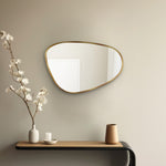 Pebble Shaped Decorative Wall Mirror (Large, Gold)