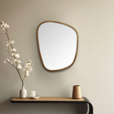 Nilkamal Pebble Shaped Decorative Wall Mirror Small Gold - 01