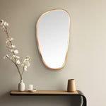 Pebble Shaped Decorative Wall Mirror (Small, Gold)