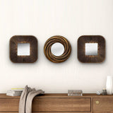 Decorative Plastic Frame Mirrors Set of 3 (Brown)