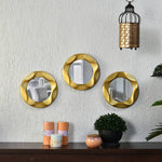 3D Cirque Round Decorative Mirrors Set of 3 (Gold)