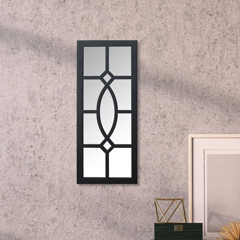 French Window MDF and Glass Wall Decor (Black)