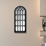 Arch Window MDF and Glass Wall Decor (Black)