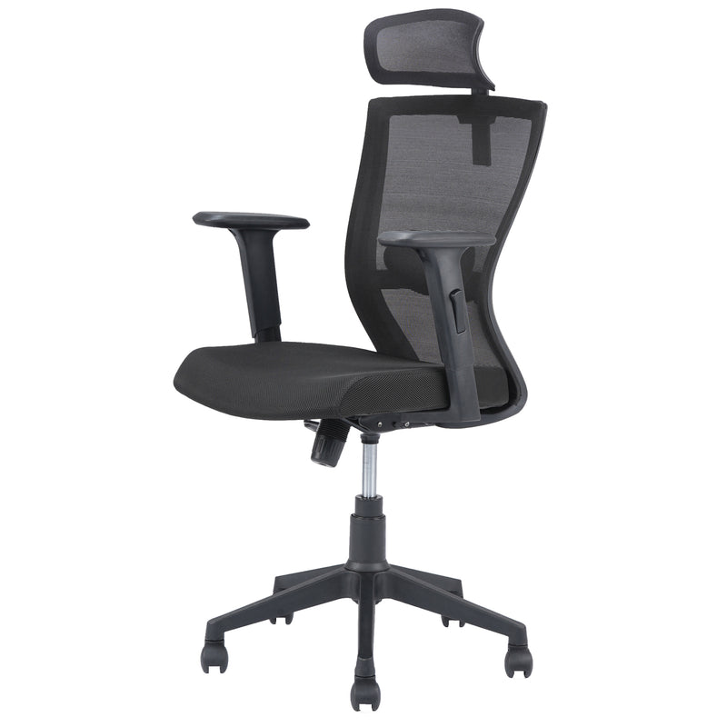 Nilkamal Hexon High Back Mesh with Adjustable Arm Chair (Black)