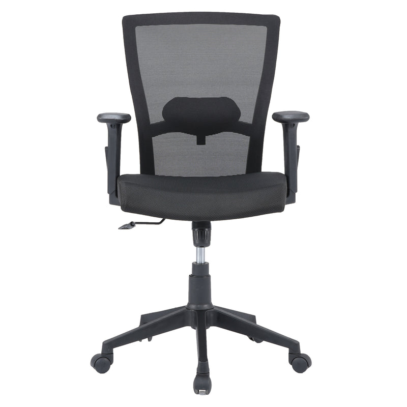 Nilkamal Hexon Mid Back Mesh with Adjustable Arm Chair (Black)