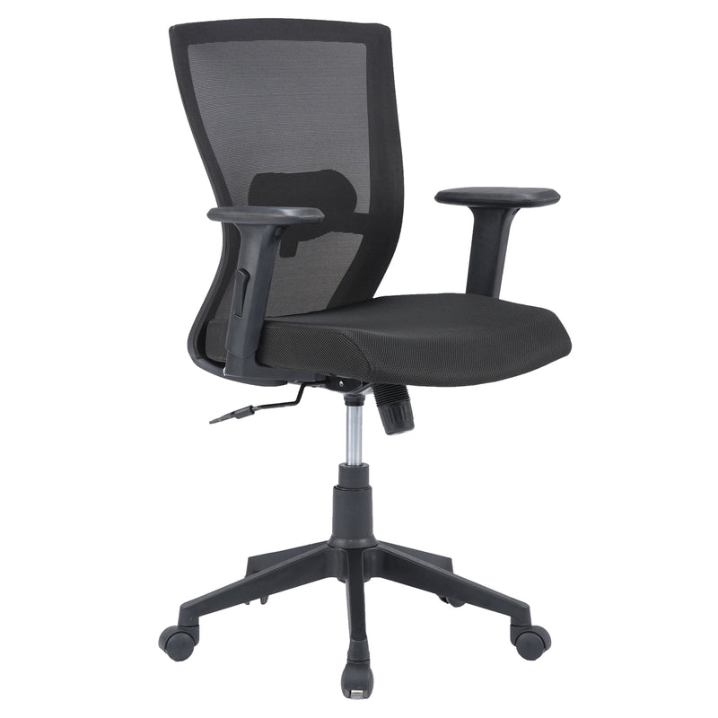 Hexon Mid Back Mesh with Adjustable Arm Chair (Black)