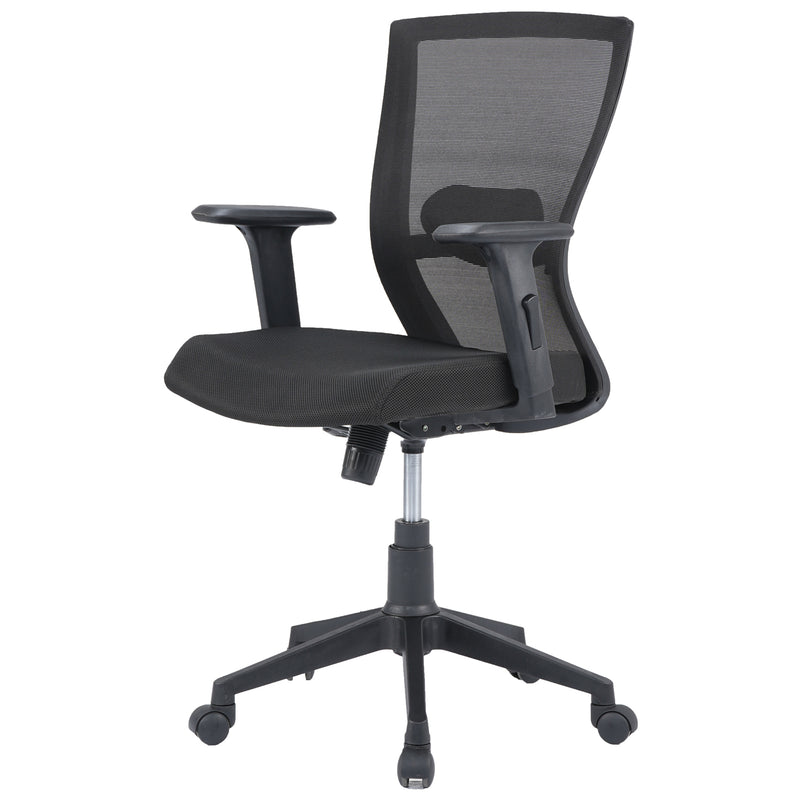 Hexon Mid Back Mesh with Adjustable Arm Chair (Black)