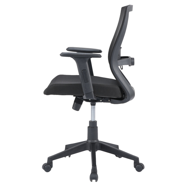 Nilkamal Hexon Mid Back Mesh with Adjustable Arm Chair (Black)