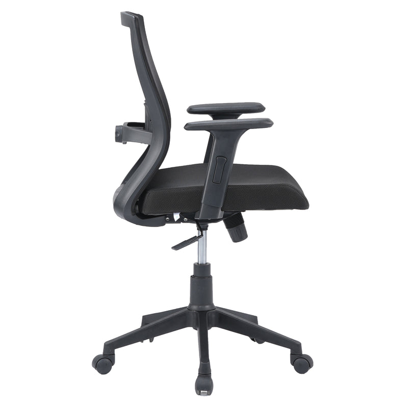 Nilkamal Hexon Mid Back Mesh with Adjustable Arm Chair (Black)